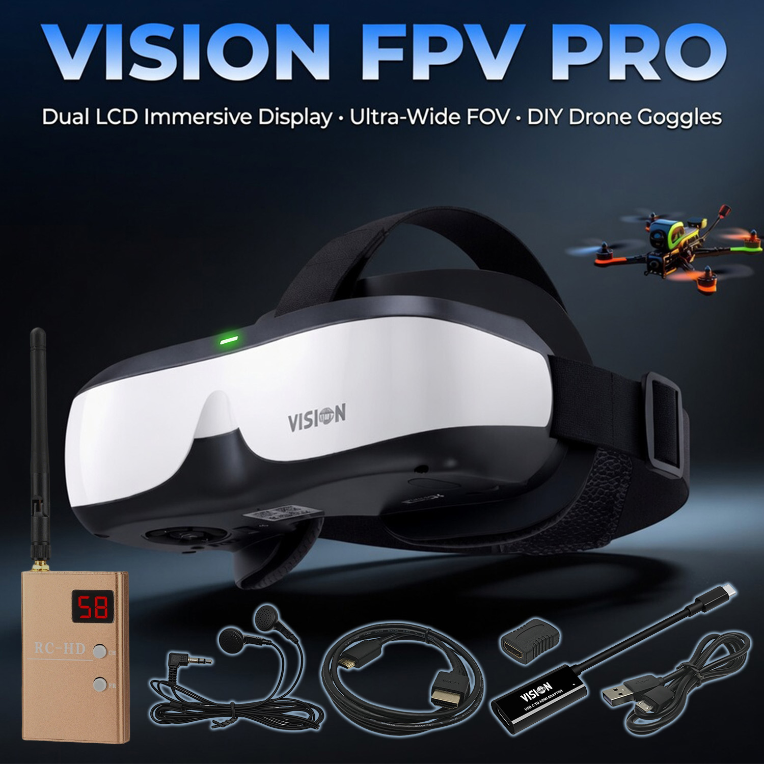 Skyzone Sky04O Pro Fpv Goggles - Очки FPV, накладные на голову, аналоговый